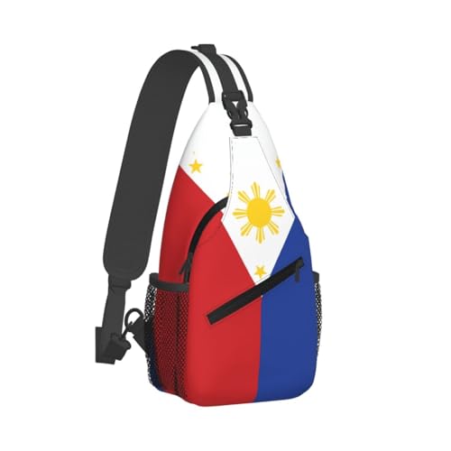 Cute Philippines Flag Bags Women Men Adjustable Crossbody Sling Backpack Casual Chest Bag Daypack for Travel Hiking2