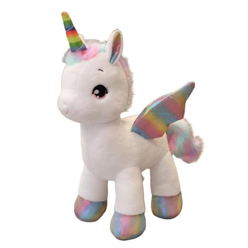 Image of Tickles Cute Rainbow Unicorn Horse Soft Stuffed Plush Animal Toys for Kids Boys & Girls Birthday Gift (Color: White Size: 30 cm)