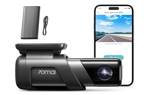 【70mai M500 + PS01】 70mai Dash Cam Front M500, 2.7K