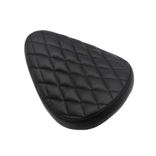 Selle solo de moto chopper noir en cuir avec accessoires de fixation