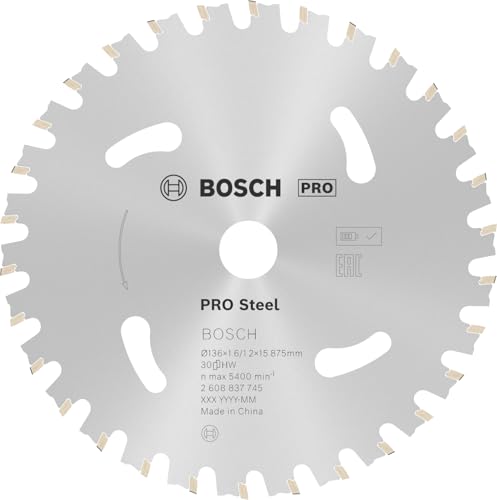 Bosch Professional Disco de sierra circular Standard for Steel (acero, 136 x 20 x 1,6 mm, 30 dientes, accesorio de sierra circular sin cable)