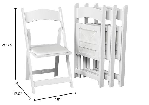Simplex Furniture Modern White Resin Foldable Chair - Set of 72 Pack, Stackable, Indoor/Outdoor, Lightweight, Rental Grade, Foldable Chairs with Padded Seats - Image 3