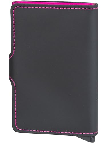 Secrid MINIWALLET MATTE BLACK & FUCHSIA2