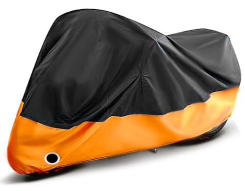 LCJAN Fundas Motos para Yamaha Tracer 7 GT 7gt Tracer 7, 190T Motorcycle Cover Exterior Impermeable Resistente al Sol Antipolvo UV Protector Funda para Motocicleta,B Without-Orange