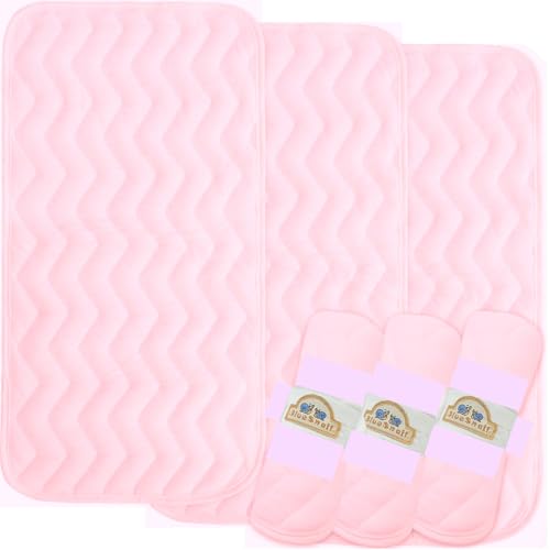 Image of BlueSnail Waterproof and Portable Baby Changing pad Liners 3 Count,14” x 27”(Light Pink)
