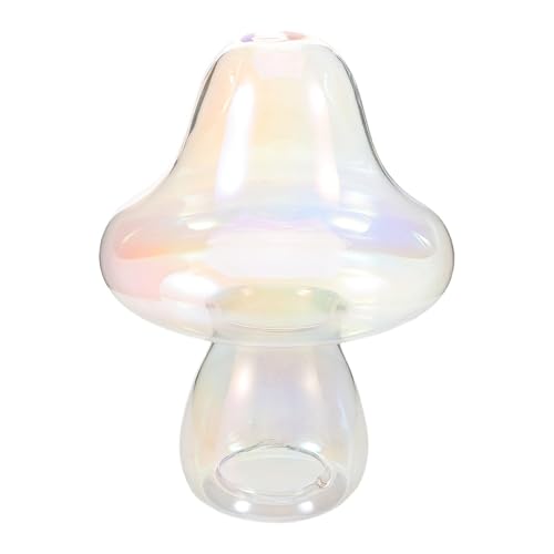 Toyvian Cloche en Verre Décorative de Champignon, Protection Anti-poussière pour Figurines et Objets Artisanaux, Usage Polyvalent pour Jardin Féerique et...