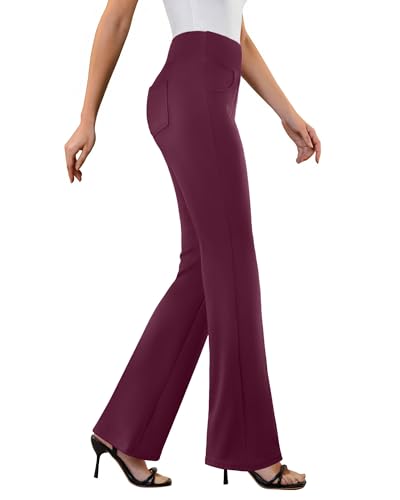 DLOODA Womens Dress Pants Stretchy Work Pants Business Casual Office  Trousers Pull On Flare Slacks with 4 Pockets at Amazon Women's Clothing  store