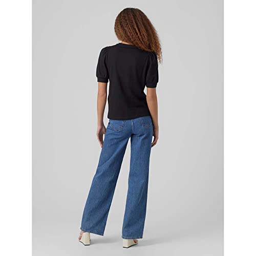 VERO Moda Damen Vmkerry 2/4 O-Neck Top VMA Noos Shirt, Schwarz, S EU
