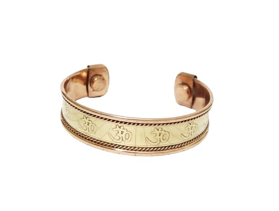 M N CraftOM Copper Magnet Cuff Bracelet Adjustable Kada With For Men And Women