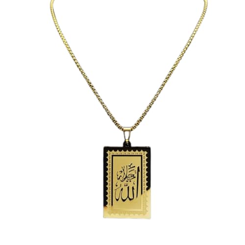 Collier Coran doré pendentif géométrique de haute finition islam