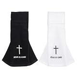 DIICCYO 2 Pcs Cotton Christian Cross Football Towel, White and Black Cotton Football Field Quarterback Sports...