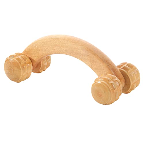 BESTYASH Rodillo de Masaje Manual de Madera Masajeador Portátil para Aliviar Tensión Muscular para Gimnasio