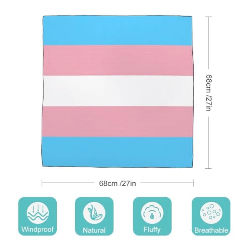 Transgender Pride Flag Scarf For Women Silk Head Scarf Square Hair Scarves Shawls Hair Wraps Bandana Neckerchief Decor for Adult 27 * 27 Inches2