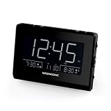 Magnasonic Alarm Clock Radio with USB Charging for Smartphones & Tablets, Auto Dimming, Dual Gradual