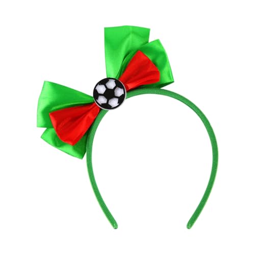 Bonita diadema de fútbol con forma de lazo, para mujer, competiciones, animadoras, para eventos deportivos, juegos de fútbol
