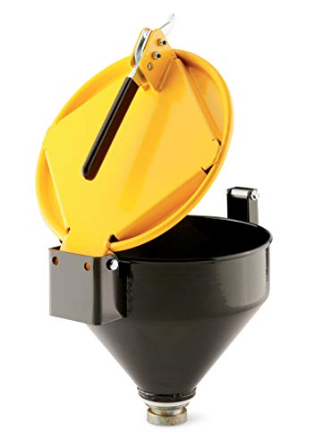 Image of PIG Drum Funnel | Burpless Steel Drum Funnel | for 20 to 55 gal. Poly or Steel Drums w / 2 inch NPT | Yellow | DRM1125-YW-NPT