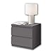 Stella Trading OLLI Due cassetti in Grafite, Moderno Comodino con Spazio per Il Vostro Letto, Legno ingegnerizzato, 45 x 44 x 38 cm