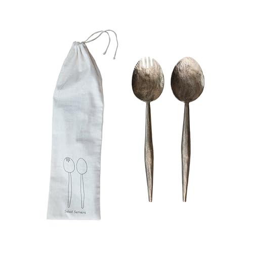 Creative Co-Op Forged Salad Server Set, Electroplated Finish