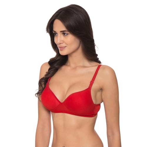 Image of Komli - Heavily Padded Push-Up Bra - Cotton Rich - Balconette - 3 /4th Coverage, Seamless, Wireless, Multiway Straps - T-Shirt Bra