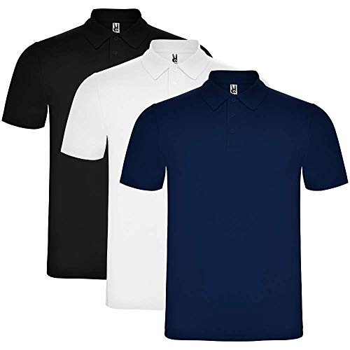 ROLY Pack de 3 Polo para Hombre, 100% algodón, Austral (XXXL)