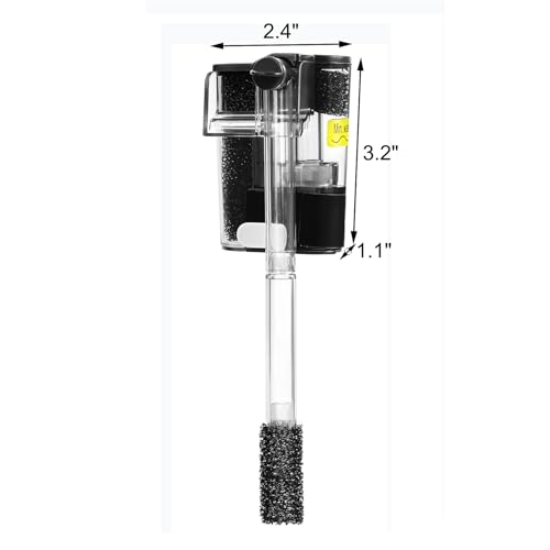 Image of AQUANEAT Aquarium Hang on HOB Power Filter 3 Gallon Rimless Small Fish Tank Filter 65GPH (Up to 3Gal)