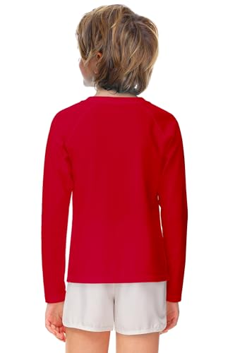 Image of AOBUTE Unisex Kids Rash Guard Long Sleeve SPF 50+ Sun Shirt UV Protection Swim Shirts 3-12 Years