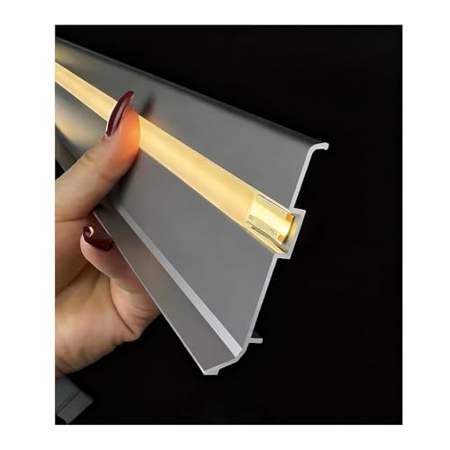 Plinthe profilée en aluminium pour bande lumineuse LED, plinthe rigide de 40 mm pour salon, chambre, cuisine, home cinéma – Installation facile