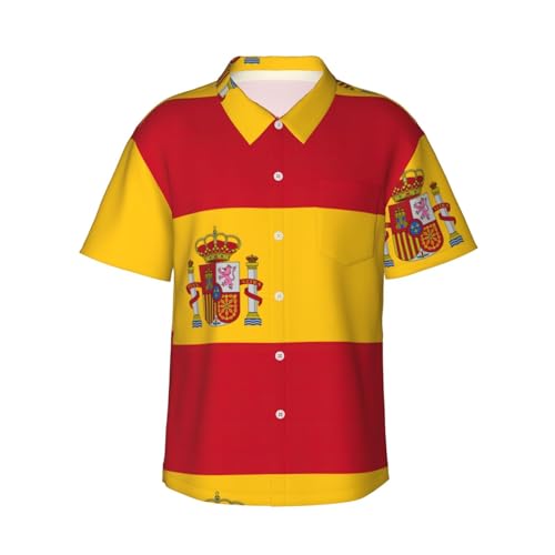 Chemise hawaïenne anti-chaleur homme légère motif drapeau espagnol casual