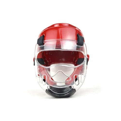 Genérico Taekwondo Headgear Thickening Karate Helmet Adult Sanda Boxing Helmet Mask Muay Thai Protective Gear Headguard(Red,XS 100 120)