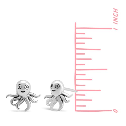 Boma Jewelry Sterling Silver Cute Octopus Stud Earrings3