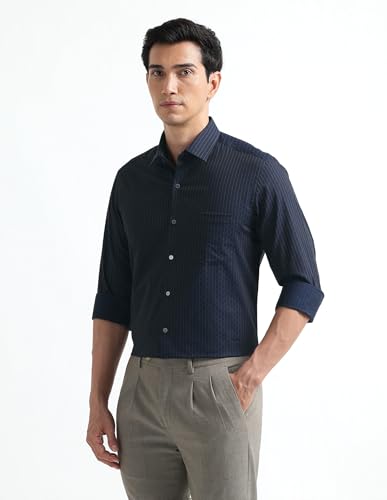 Image of Arrow Checked Slim Fit Mens Formal Shirt - Cotton, Breathable & Comfortable, Full Sleeves Shirts for Men