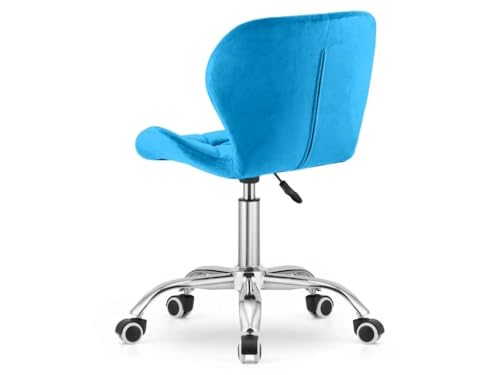 Image of Amazon Brand - Umi Height-Adjustable Velvet Office Study Computer Desk Chair for Salon, Spa, Bar in Light Blue Color