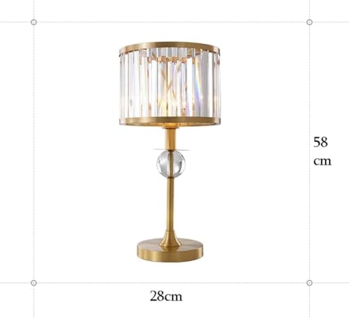 Table lamp nightstand lamp Crystal Glass Table lamp Modern Light Luxury Bedside lamp Copper nightstand lamp for Living Room Bedroom Farmhouse Coastal Lamps Table lamp - Image 3