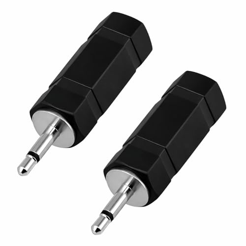 Image of MX 2.5mm Male to 3.5mm Female Audio Adapter Converter, Stereo /Mono AUX Jack for Headphones, Earphones, Headsets, Speakers & Audio Systems, Durable Metal Connector, Plug & Play (Pack of 2)
