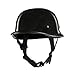 RiderVibe German Novelty Skull Cap, Basic Glossy Black Finish German Novelty Hat with Adjustable Chin Strap