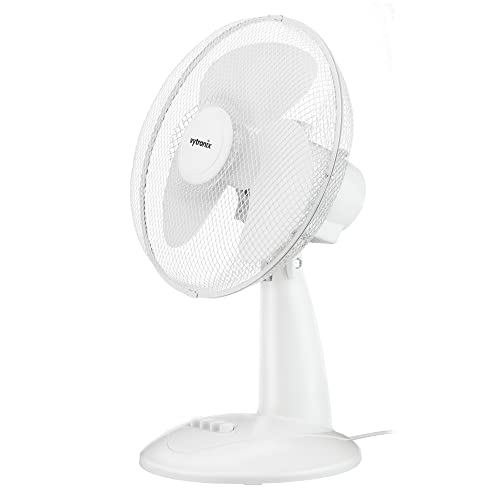 VYTRONIX DF12 45W 12 Inch Desk Fan | 3 Speed Settings | 30cm Compact Portable Fan with Oscillating Function and Tilt Adjustment for Home, Office, Living Room and Bedroom