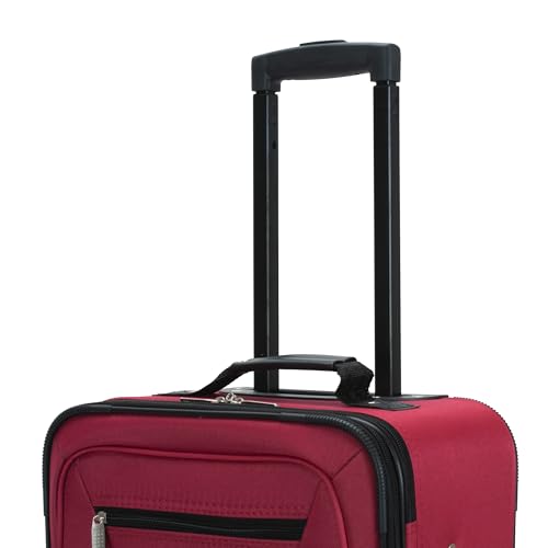 Image of Rockland Fashion Softside 2 Piece Luggage Set, Expandable, (14 inch Tote /19 inch Upright), Red