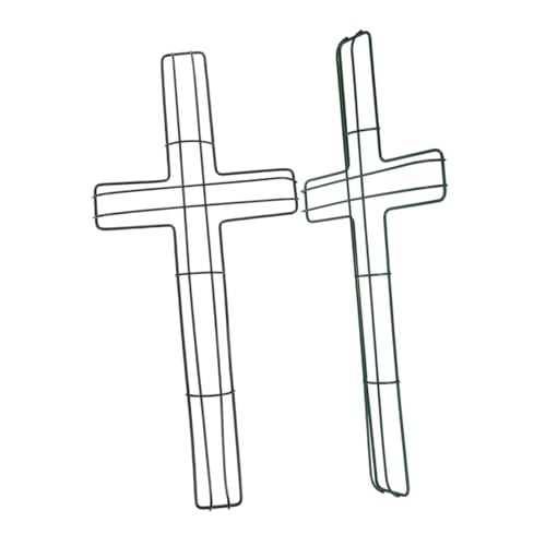 VINTORKY 2pcs Cross Shaped Metal Wreath Frame for Floral Arrangements Wire Wreath Form for Home Decor Garden and Holiday Decorations