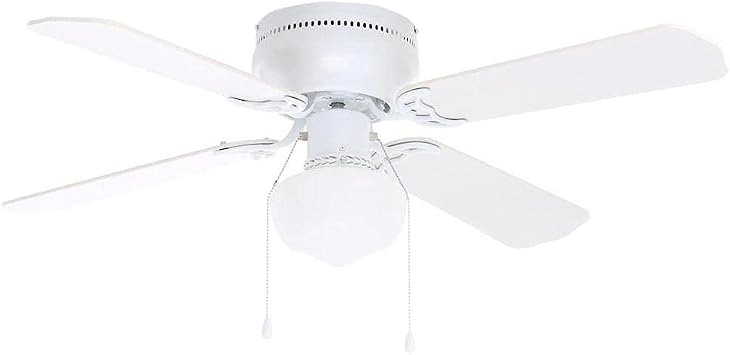 Private Brand Unbranded Littleton 42 in. LED Indoor White Ceiling Fan with Light Kit UB42S-WH-SH