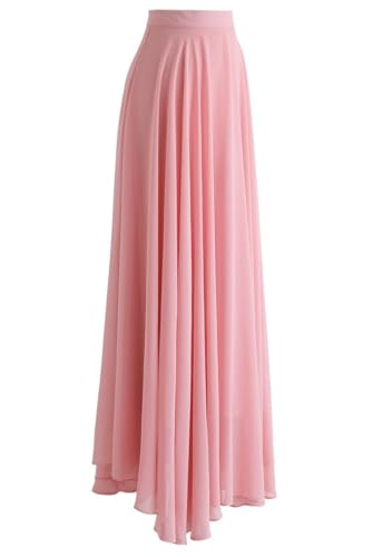 Image of Women's Full Length Georgette Long Skirt- Lehenga with 8 Meters Maxi Flare