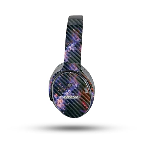 Image of MightySkins Carbon Fiber Skin Compatible with Bose QuietComfort 35 II Headphones - Andromeda | Protective, Durable Textured Carbon Fiber Finish | Easy to Apply, Remove, and Change Style