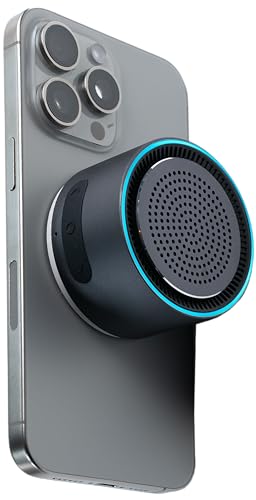 MagBeat Bluetooth Speaker with Magnetic Wireless Charger (Graphite) Portable Stereo Sync TWS Booming Bass up to 10H IPX7 Waterproof Aluminum Unibody Design for Home/Outdoor/Beach Gift for Men
