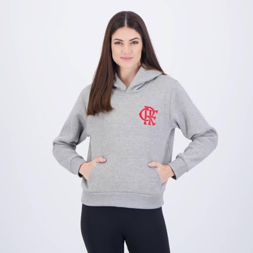 Blusa Moletom Com Capuz Flamengo Freedom Feminina Mescla Cinza GG
