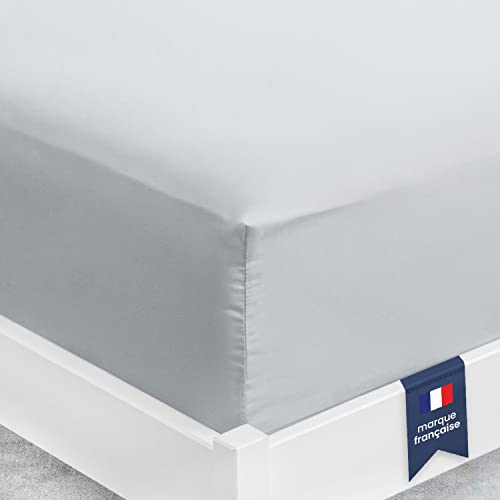 Viscosoft | Drap Housse 140x190 /200 Gris Microfibre Qualité Supérieure | Drap Housse Grand Bonnet 30 cm Matelas Epais | Drap Housse Ajustable | Tissu Doux, Durable et sans Plis
