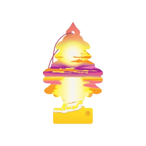 Image of Little Trees Sunset Beach Air Freshener | Warm Floral & Musk Fragrance | Iconic Tree Hanging Design | For Car, Home, Wardrobe | Imported from USA
