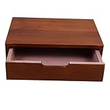 SAFIGLE Holz aufbewahrungsbox mit Schublade Vintage Desktop Organizer Robuste Holzkommode für Büro Küche Schlafzimmer Stilvoller Schreibtisch Organizer für Make up und Bürobedarf