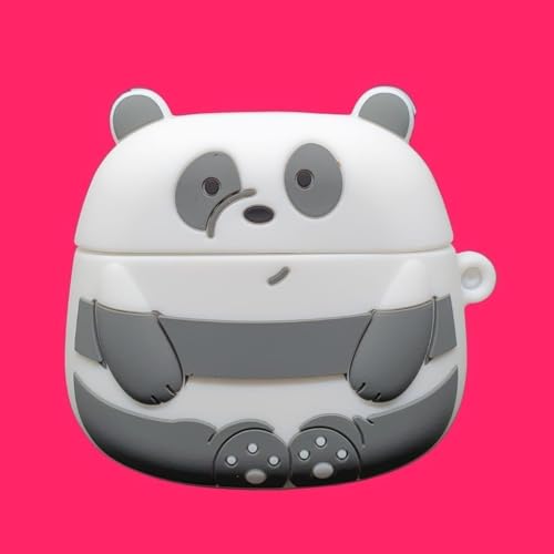 Image of Dezet Cute Soft Silicone Pouh Case for Airpods Pro GEN-2 (2022) � 3D Cartoon Animal Character Cover with Keychain Ring, Shockproof & Dustproof Protective Case for Kids & Girls (Panda)