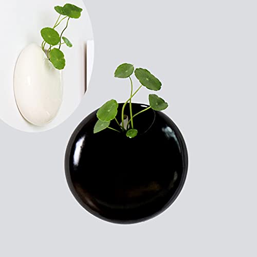 Hanging Planters Wall Mounted Ceramic Flower Planter Round Hanging Plant Holder Hanging Succlent Planter Vertical Garden Pots For Indoor Hanging Flower Pot #TOP4