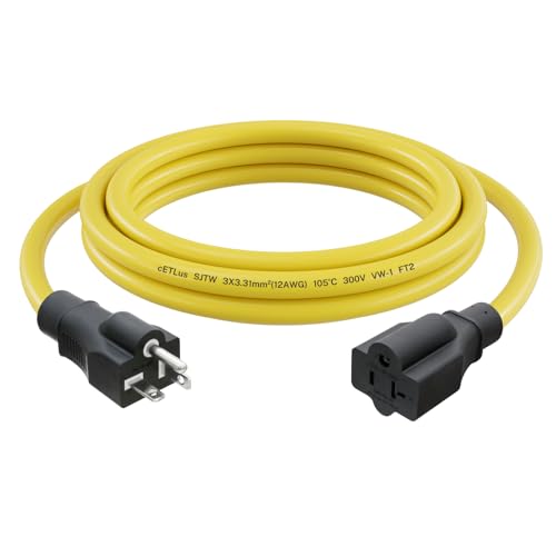 FIRMERST 20 AMP 10 FT 12 Gauge Extension Cord NEMA 5-20P to 5-20R 125 Volt