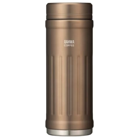 CB Japan QAHWA Water Bottle, Direct Drinking, Vacuum Insulated, 2-Layer Construction, Teflon Treatment, Beige, 14.1 fl oz (410 ml), Kafua Coffee Bottle Cover